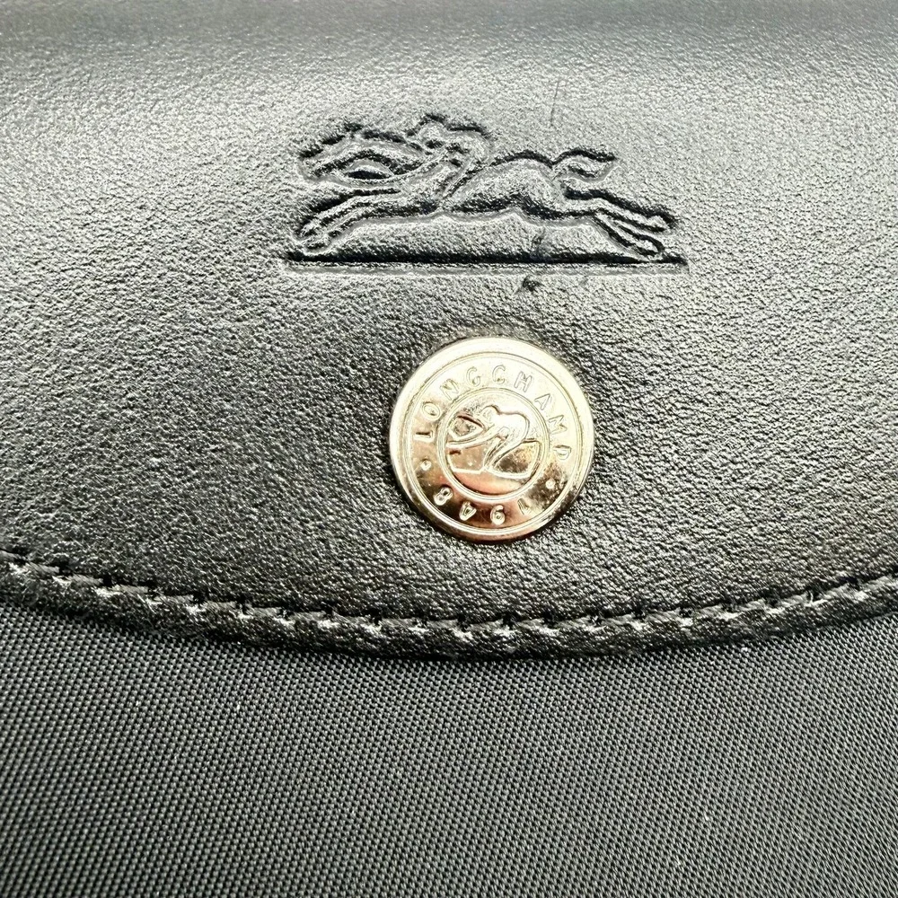 Vintage Longchamp Le Pliage "Déposé" Crossbody / Shoulder Bag Black Nylon France - Picture 5 of 13